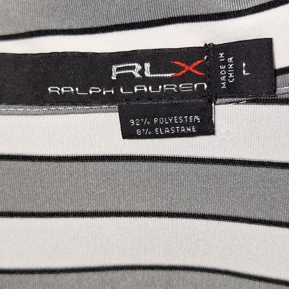 An RLX by Ralph Lauren men's large short sleeve Polo striped t-shirt. Pre-loved - Picture 4 of 8